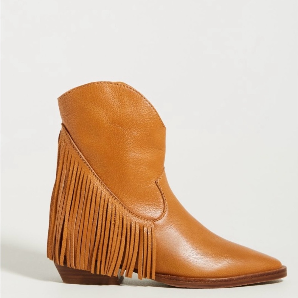 Elvio Zanon Stylish Fringe Leather Ankle Booties